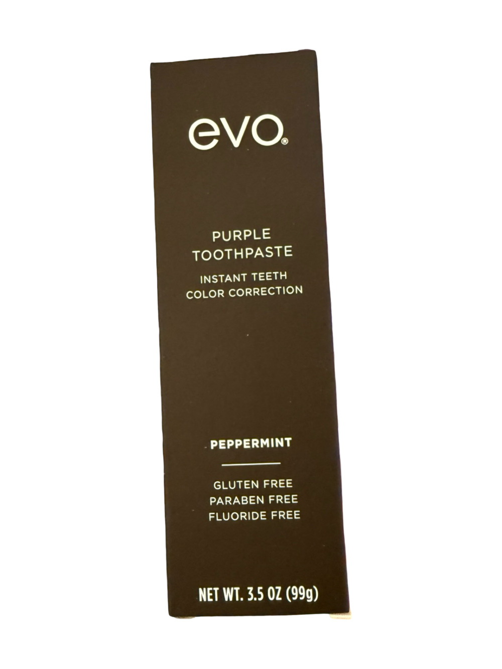 evo. Purple Toothpaste Instant Teeth Color Correction Peppermint 3.5oz (3 Pack)